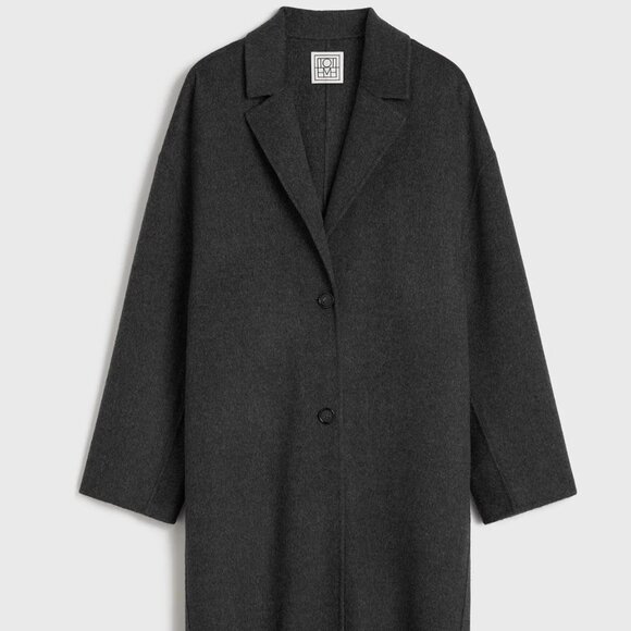 TOTEME Doublé cocoon coat charcoal melange - Picture 6 of 8